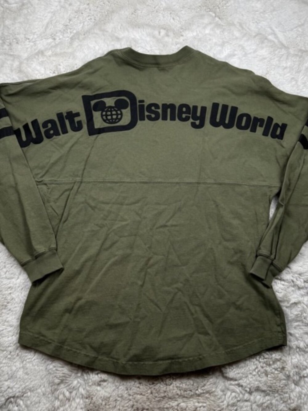 Spirit Jersey Walt Disney World WDW Long Sleeve Olive Green Black Adult Medium
